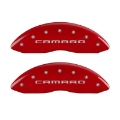 Picture of MGP 4 Caliper Covers Engraved Front Gen 5-Camaro Engraved Rear Gen 5-SS Red finish silver ch