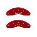 Picture of MGP Front set 2 Caliper Covers Engraved Front Bowtie Red finish silver ch