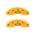 Picture of MGP Front set 2 Caliper Covers Engraved Front Bowtie Yellow finish black ch