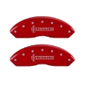 Picture of MGP 4 Caliper Covers Engraved Front Lincoln Engraved Rear Star logo Red finish silver ch