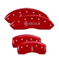 Picture of MGP 4 Caliper Covers Engraved Front Lincoln Engraved Rear Star logo Red finish silver ch