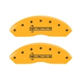 Picture of MGP 4 Caliper Covers Engraved Front Lincoln Engraved Rear MKZ Yellow finish black ch