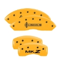 Picture of MGP 4 Caliper Covers Engraved Front Lincoln Engraved Rear MKZ Yellow finish black ch