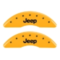 Picture of MGP 4 Caliper Covers Engraved Front JEEP Engraved Rear JEEP Grill logo Yellow finish black ch