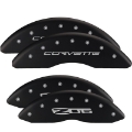 Picture of MGP Front set 2 Caliper Covers Engraved Front Bowtie Red finish silver ch