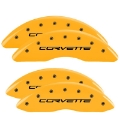 Picture of MGP Front set 2 Caliper Covers Engraved Front Bowtie Black finish silver ch