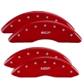 Picture of MGP Front set 2 Caliper Covers Engraved Front Chevy racing Yellow finish black ch