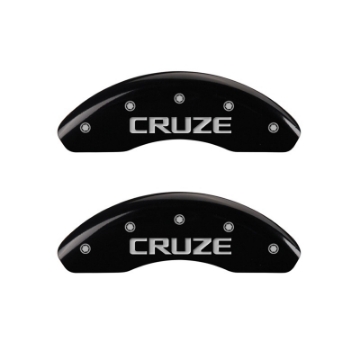 Picture of MGP Front set 2 Caliper Covers Engraved Front Cruze Black finish silver ch
