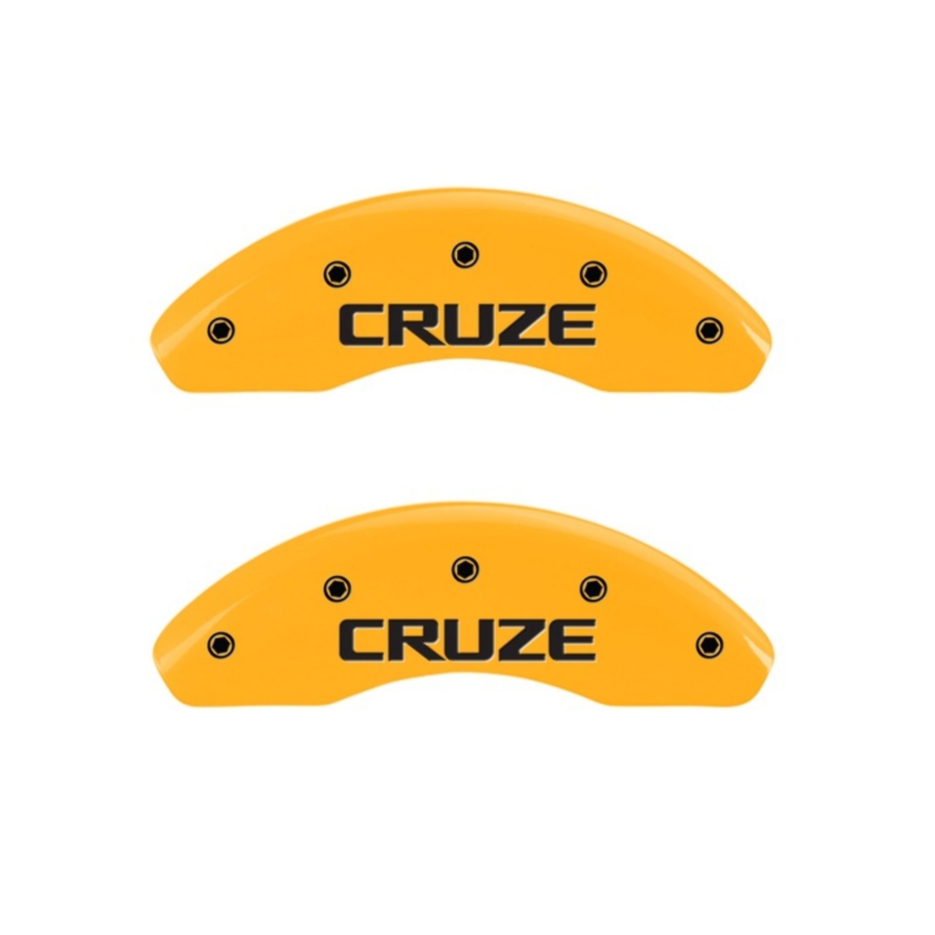 Picture of MGP Front set 2 Caliper Covers Engraved Front Cruze Yellow finish black ch