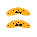 Picture of MGP 4 Caliper Covers Engraved Front JEEP Engraved Rear JEEP Grill logo Yellow finish black ch