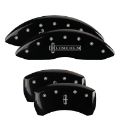 Picture of MGP 4 Caliper Covers Engraved Front Lincoln Engraved Rear Star logo Black finish silver ch