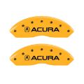 Picture of MGP 4 Caliper Covers Engraved Front & Rear Acura Yellow finish black ch