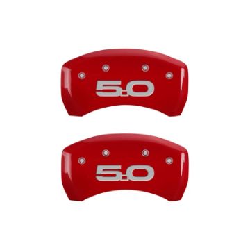 Picture of MGP Rear set 2 Caliper Covers Engraved Rear 2015-50 Red finish silver ch