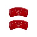 Picture of MGP Rear set 2 Caliper Covers Engraved Rear 2015-Bar & Pony Red finish silver ch