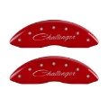 Picture of MGP 4 Caliper Covers Engraved Front Cursive-Challenger Engraved Rear RT Red finish silver ch