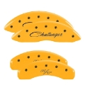 Picture of MGP 4 Caliper Covers Engraved Front Cursive-Challenger Engraved Rear RT Yellow finish black ch