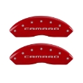 Picture of MGP 4 Caliper Covers Engraved Front Gen 5-Camaro Engraved Rear Gen 5-RS Red finish silver ch