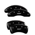 Picture of MGP 4 Caliper Covers Engraved Front & Rear Bowtie Black finish silver ch