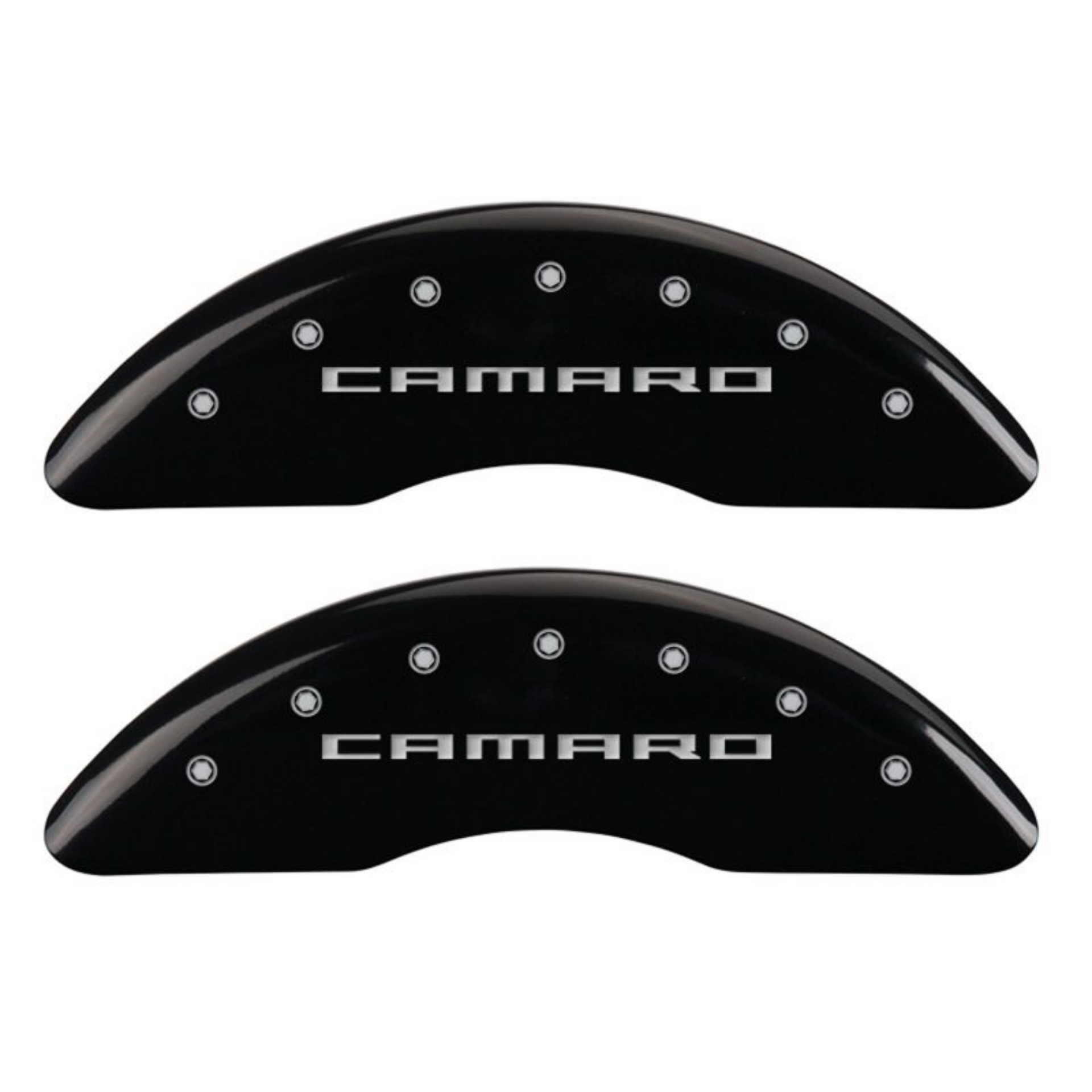 Picture of MGP 4 Caliper Covers Engraved Front Gen 5-Camaro Engraved Rear Gen 5-SS Black finish silver ch