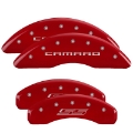 Picture of MGP 4 Caliper Covers Engraved Front Gen 5-Camaro Engraved Rear Gen 5-SS Red finish silver ch