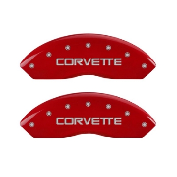 Picture of MGP 4 Caliper Covers Gloss Red Engraved with Corvette C4 Full Kit 4 Pieces