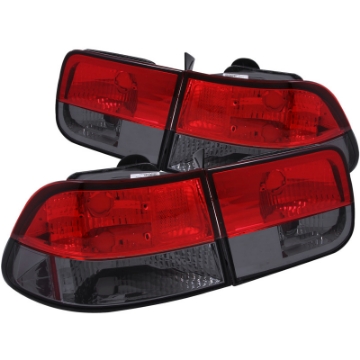 Picture of ANZO 1996-2000 Honda Civic Taillights Red-Smoke