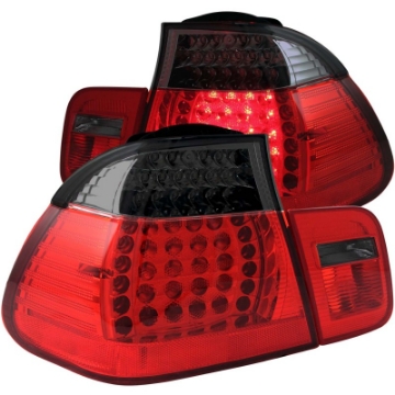 Picture of ANZO 2002-2005 4DR BMW 3 Series E46 LED Taillights Red-Smoke