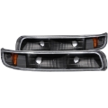 Picture of ANZO 1999-2002 Chevrolet Silverado 1500 Euro Parking Lights Black w- Amber Reflector