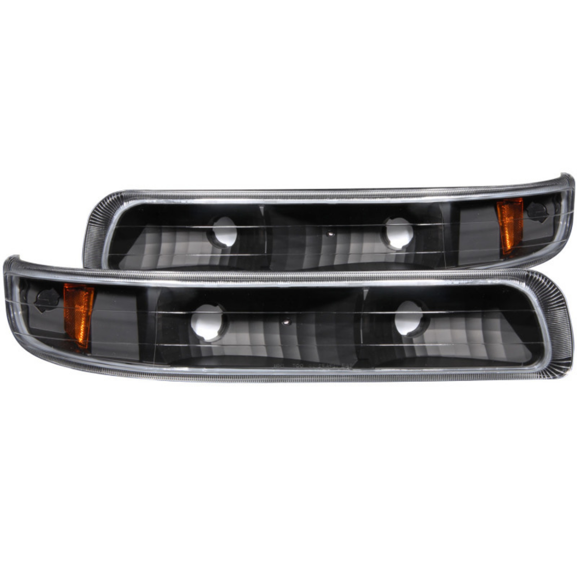 Picture of ANZO 1999-2002 Chevrolet Silverado 1500 Euro Parking Lights Black w- Amber Reflector
