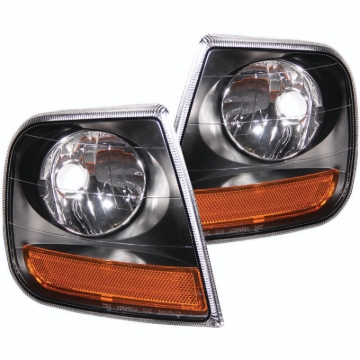 Picture of ANZO Corner Lights 1997-2003 Ford F-150 HARLEY DAVIDSON Style Corner Lights Black w- Amber Reflector