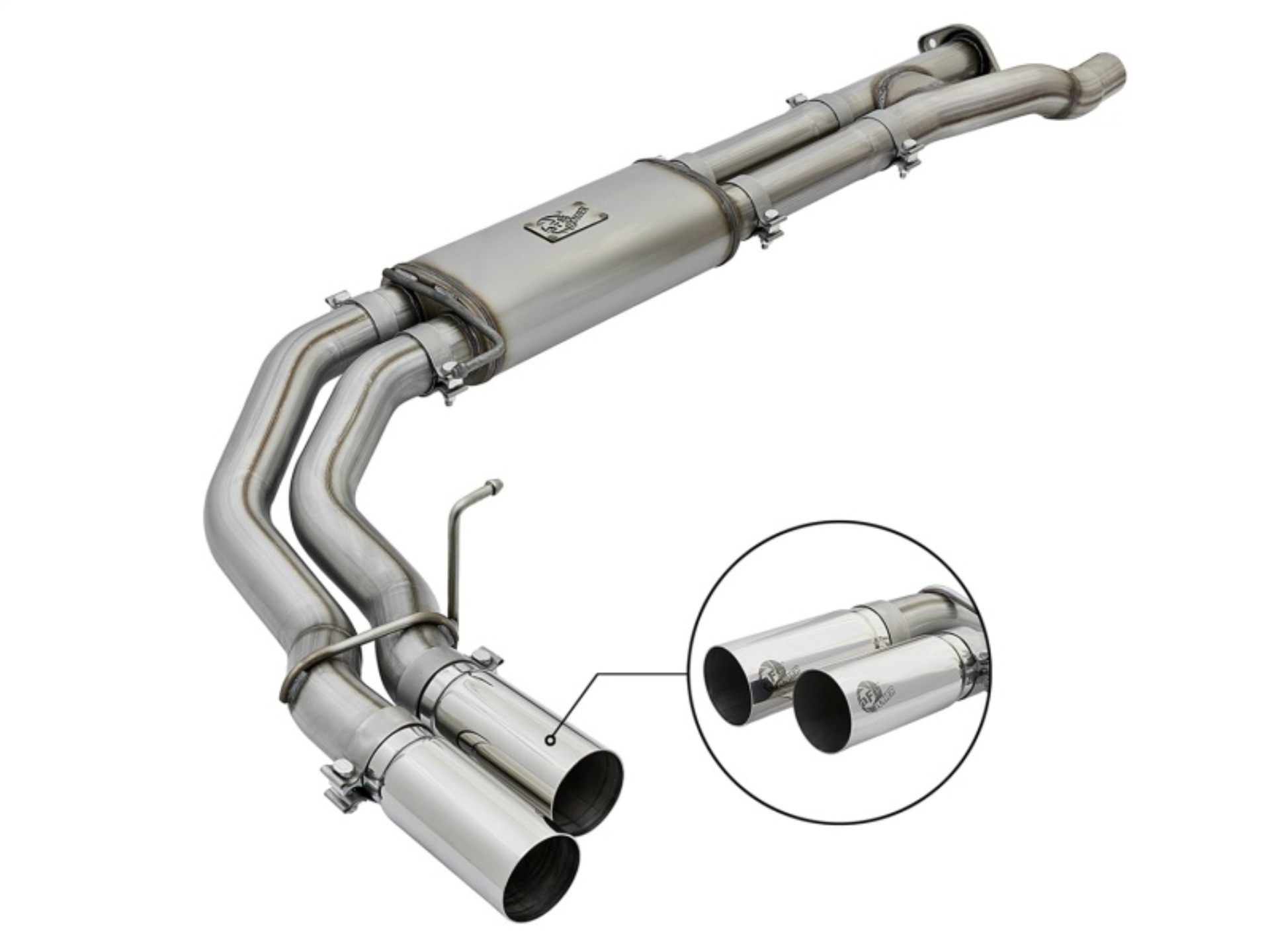 Picture of aFe POWER Rebel Series 3in 409 SS Cat Back Exhaust w- Polished Tips 17 Ford F-150 Raptor V6-3-5L