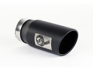 Picture of aFe Power Diesel Exhaust Tip Black- 4 in In x 5 out X 12 in Long Bolt On Right