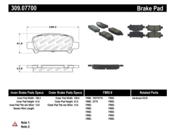 Picture of StopTech Performance 02-03 WRX Rear Brake Pads