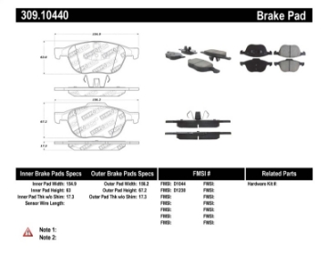 Picture of StopTech Performance 04-09 Mazda 3 Front Brake Pads