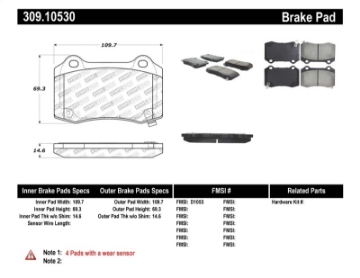 Picture of StopTech Performance 10+ Camaro Rear Brake Pads