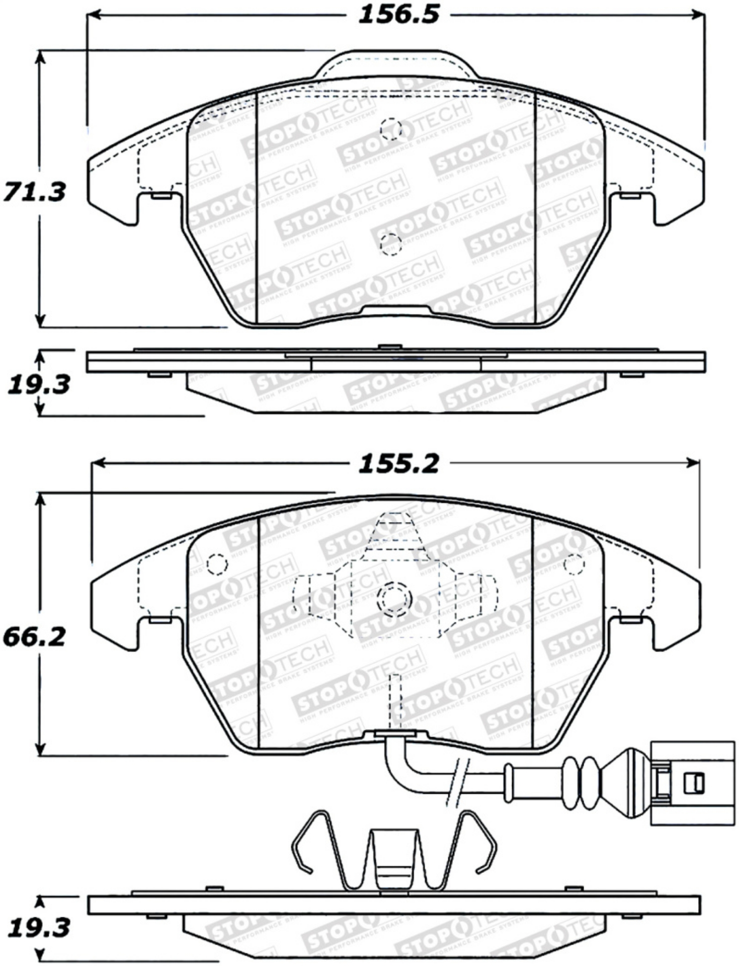 Picture of StopTech Sport Performance 11-17 Volkswagen Jetta Front Brake Pads