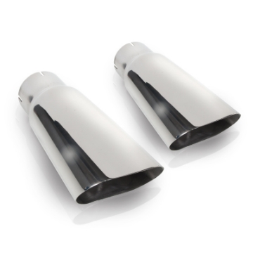 Picture of Stainless Works Flat Oval Exhaust Tips 3in Inlet priced per pair