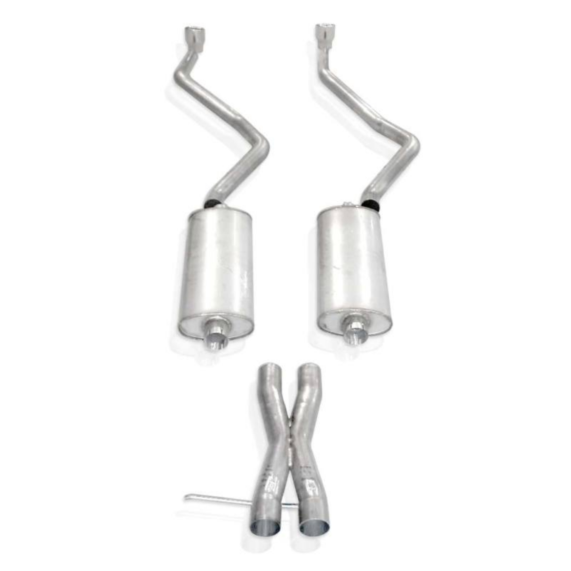 Picture of Stainless Works 2007-14 Chevy Tahoe And Yukon LT 2-1-2in Exhaust X-Pipe Chambered Mufflers Tips