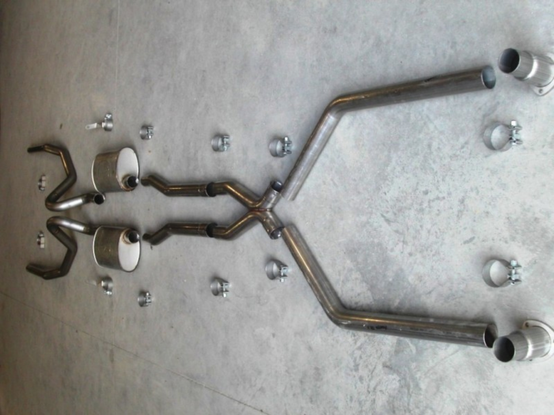 Picture of Stainless Works Chevy Chevelle Small-Big Block 1966-67 Exhaust 2 1-2in for Headers with X-Pipe