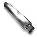 Picture of Stainless Works Smooth Oval Muffler - 24in Long 2 1-2in ID Inlets Both Ends