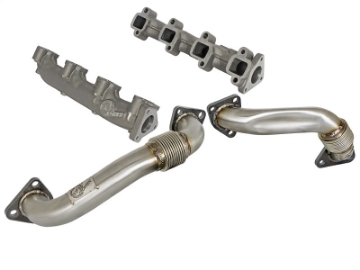Picture of aFe 01-04 GM V8-6-6L LB7 Twisted Steel Manifold w- Up Pipe