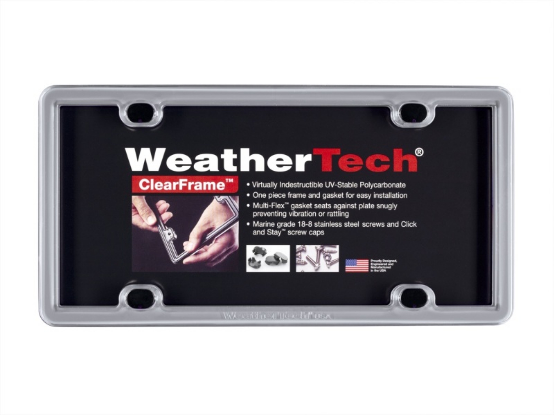 Picture of WeatherTech Stainless Steel Universal License Plate Frame