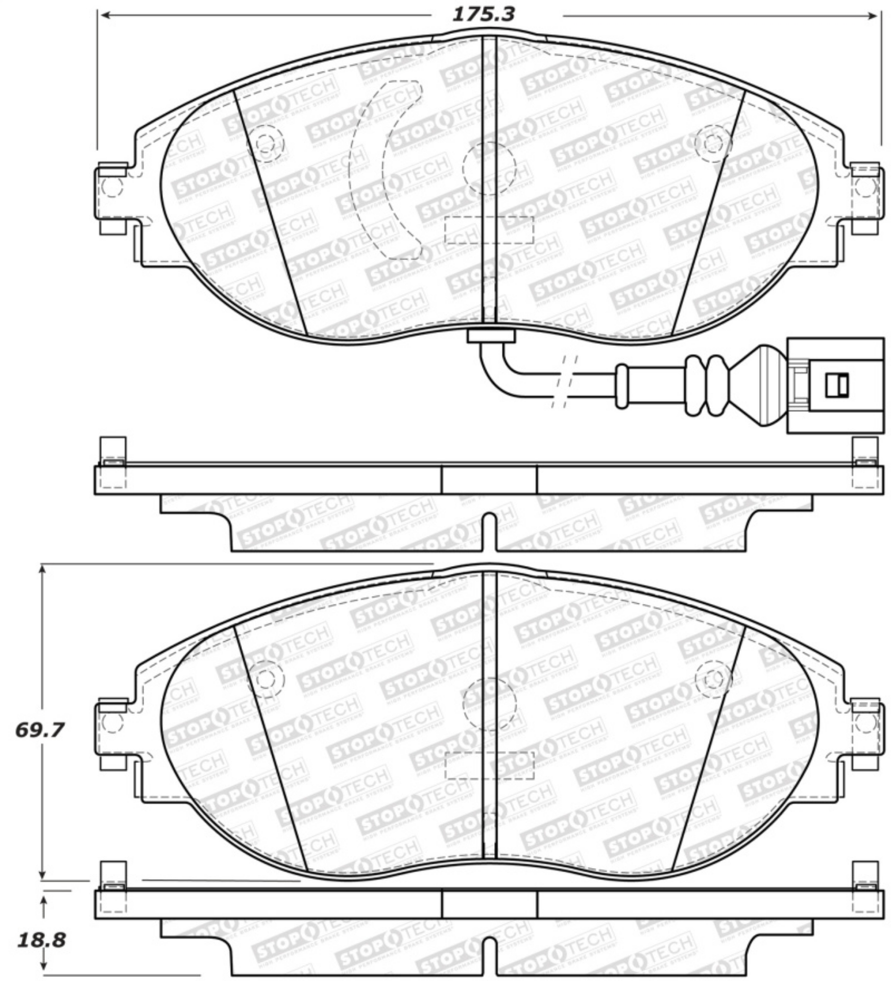 Picture of StopTech Sport 12-17 Volkswagen CC Front Brake Pads