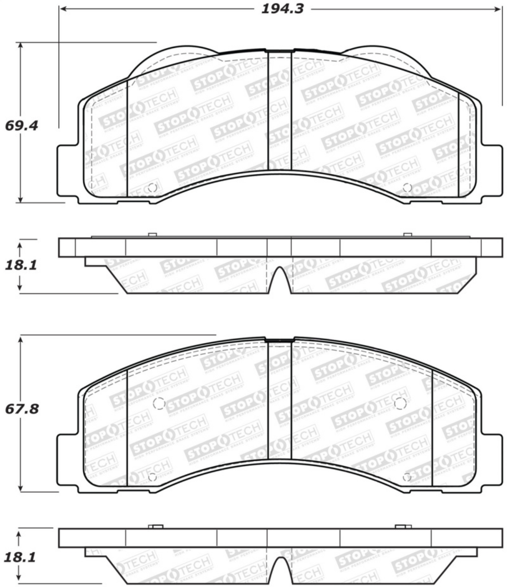 Picture of StopTech Performance 10-14 Ford F-150 Front Brake Pads