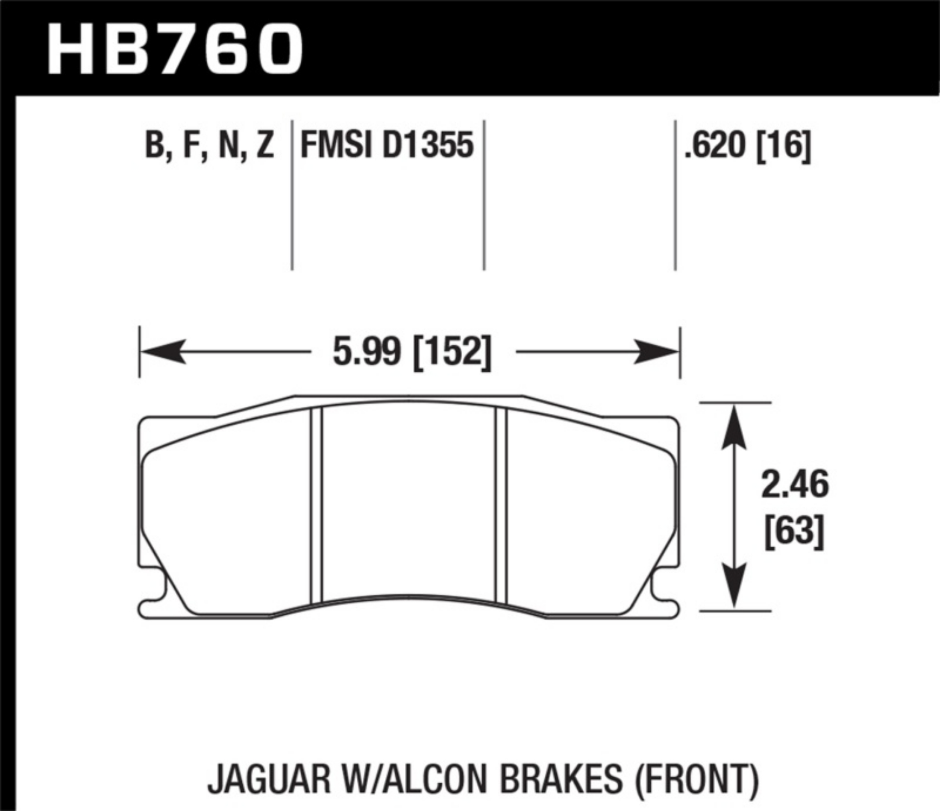 Picture of Hawk 08-12 Jaguar XKR w-Alcon Brakes DTC-70 Front Race Brake Pads