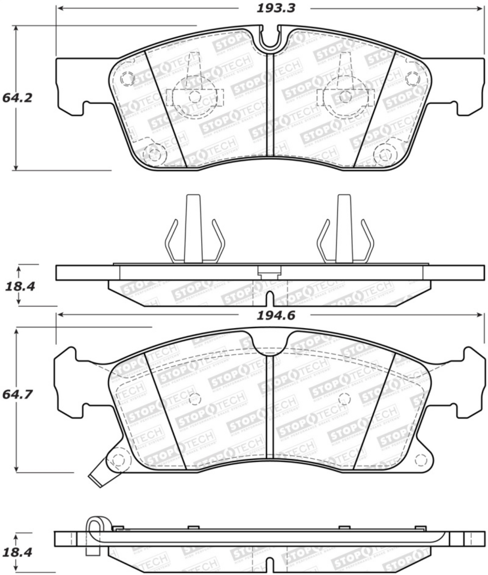 Picture of StopTech Performance 11-12 Dodge Durango Front Brake Pads