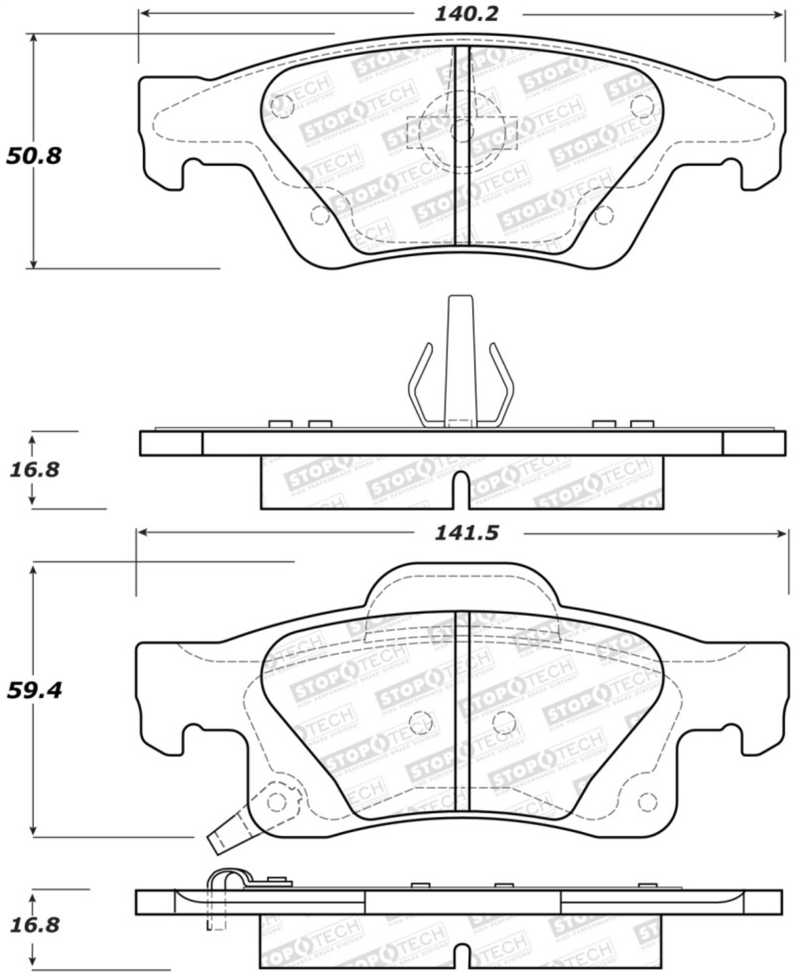 Picture of StopTech Performance 11-17 Dodge Durango Rear Brake Pads