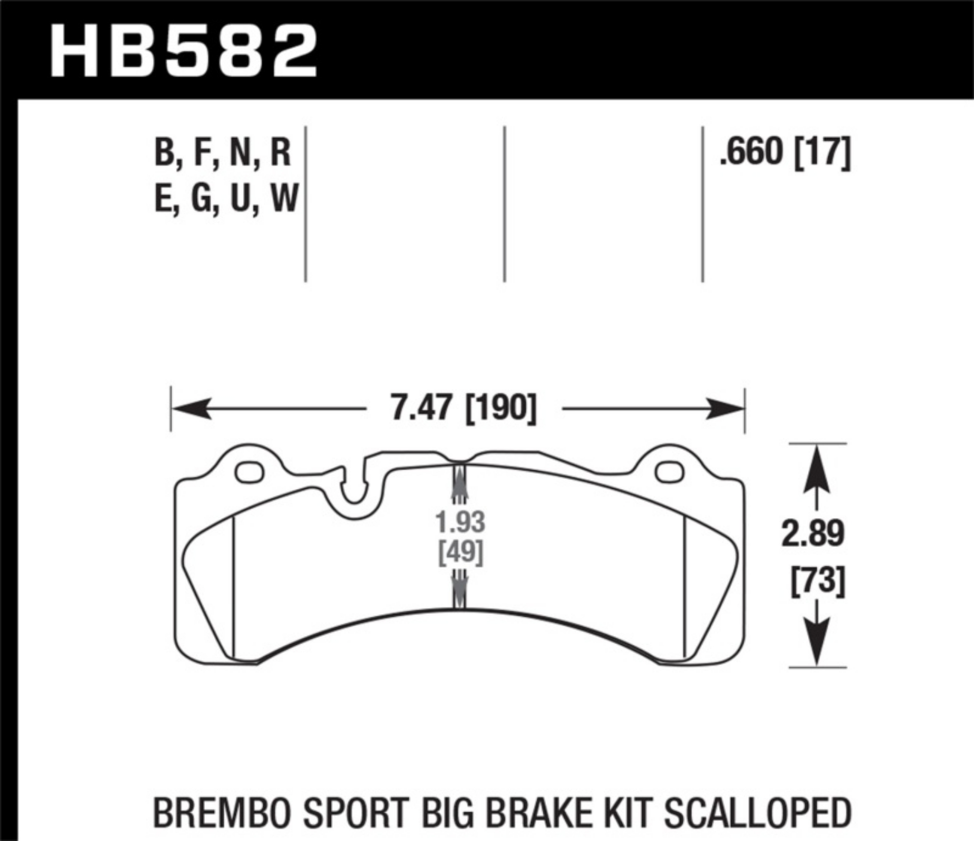 Picture of Hawk DTC-80 Brembo Scalloped 17mm Race Brake Pads