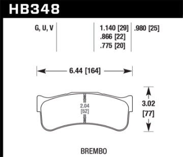 Picture of Hawk DTC-80 Brembo 25mm Race Brake Pads