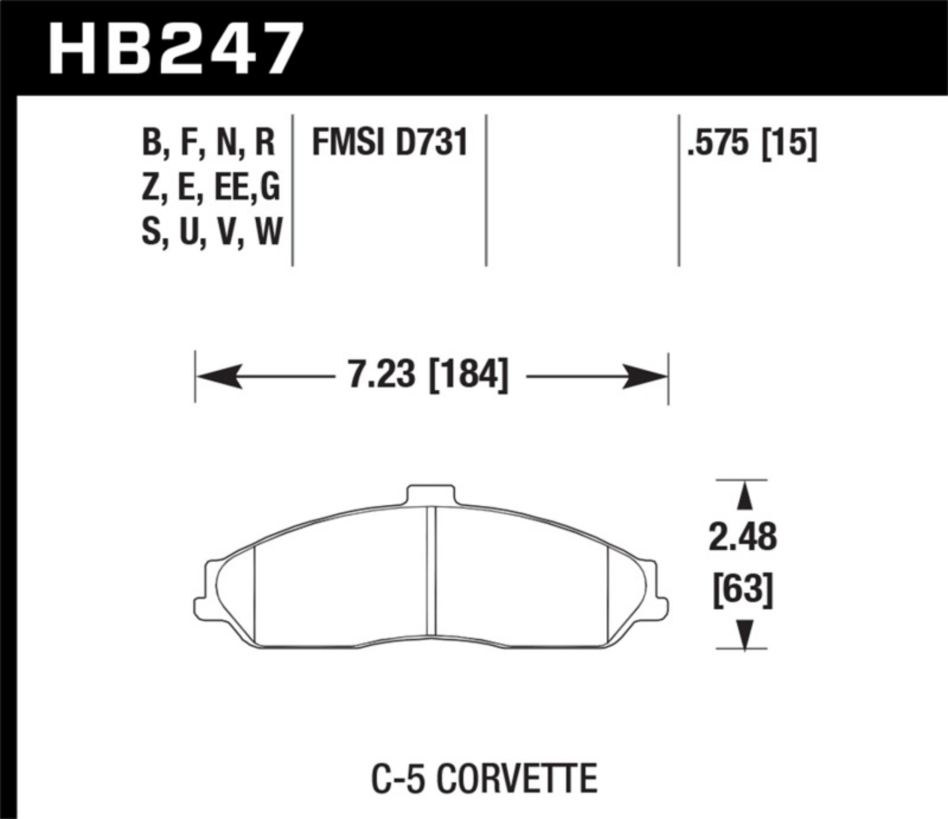 Picture of Hawk DTC-80 97-14 Chevy Corvette Front Racing Brake Pads